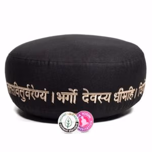 Meditatiekussen zwart Gayatri mantra - Afbeelding 2