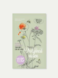 Bloemenzaden Vrolijkheid van Veer&Moon. Oude verpakking staan prachtige bloemen getekend.
