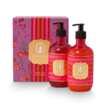 Pip Studio geschenkset met handzeep en handlotion, ideaal voor luxe handverzorging en verwenmomenten, verpakt in een elegante doos