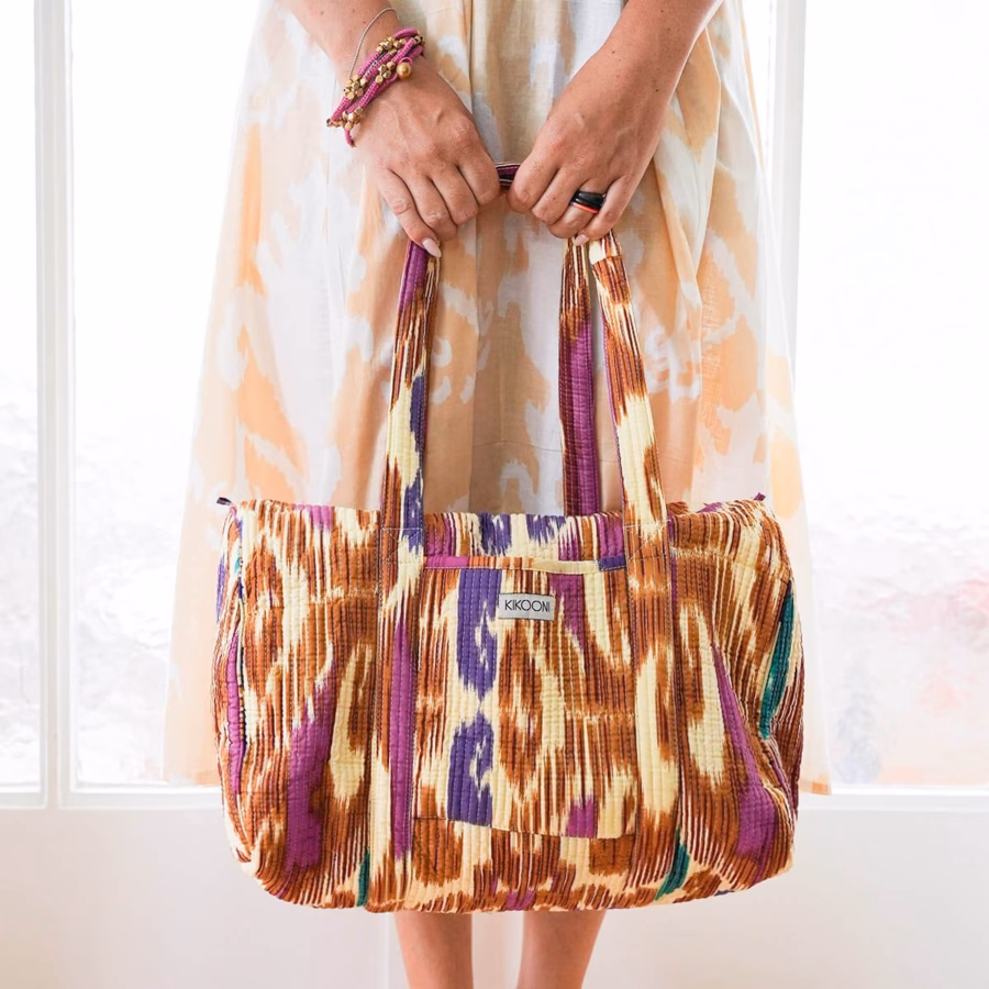handgemaakte katoenen tas "HAPPY IKAT"