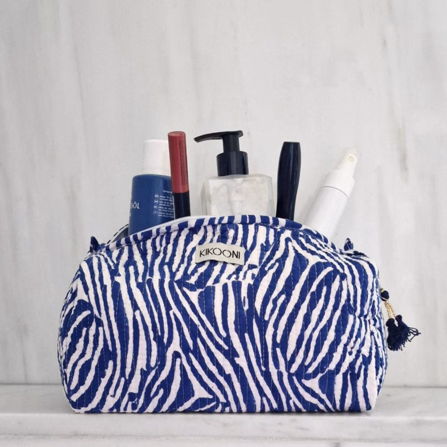 handgemaakte make-uptasje "blauwe zebra" - Afbeelding 5