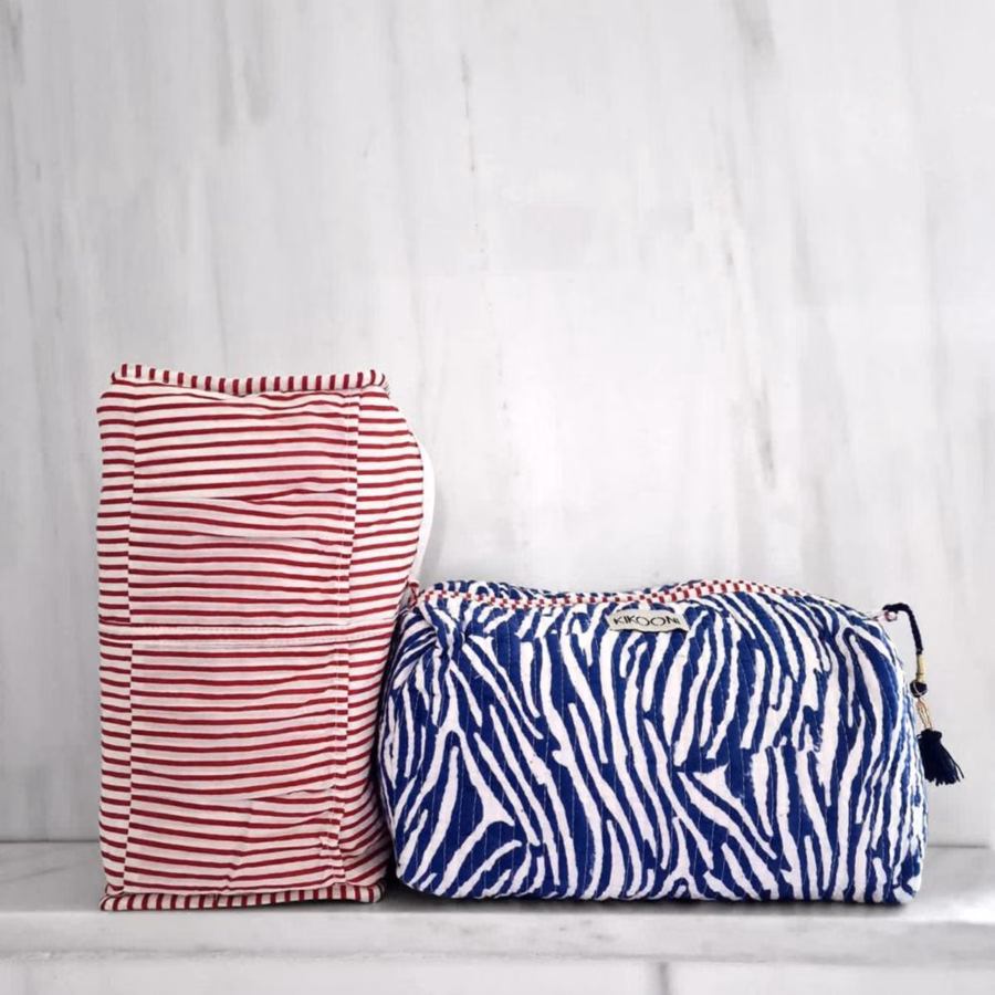 handgemaakte make-uptasje "blauwe zebra" - Afbeelding 4