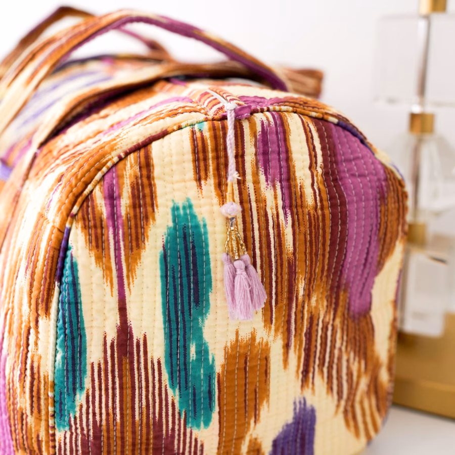 handgemaakte katoenen tas "HAPPY IKAT" - Afbeelding 7