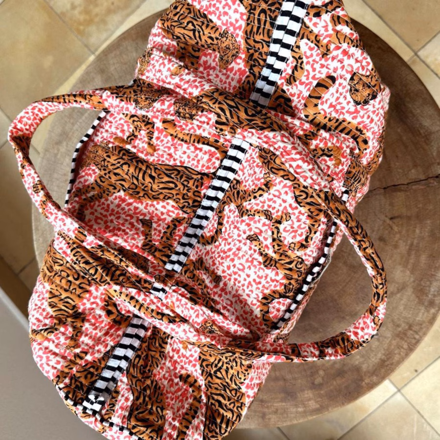 handgemaakte katoenen tas "H.LEOPARD" - Afbeelding 6