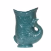 Groene vis vaas bloempot, keramische visvormige vaas met glanzende afwerking, perfect als bloemenvaas of plantenpot voor een modern en trendy interieur.
