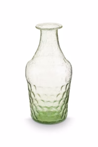 Doorzichtig groen glazen vaasje van Pip Studio, met de hand vervaardigd.