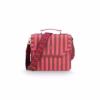Pip Studio Crossbody-Tas Roze/Bordeaux – Gestreepte schoudertas met goudkleurige details en geborduurde schouderband.
