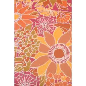 Close-up van de bloemenprint op de parasol van Mica Decorations roze tinten en fijne details.