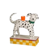 Kandelaar Hond van Mica Decorations, uniek keramisch ontwerp in de vorm van een hond op een geblokt plateau.