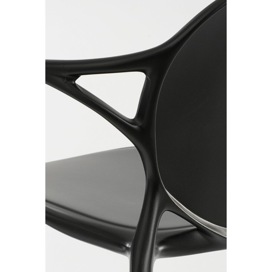 Nebraska Tuinstoel - L56 x B57 x H80 cm - Polypropyleen - Zwart - Afbeelding 4