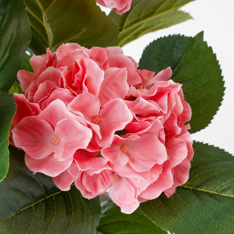 Hortensia Kunstplant in Bloempot Stan - H40 x Ø35 cm - Roze - Afbeelding 2