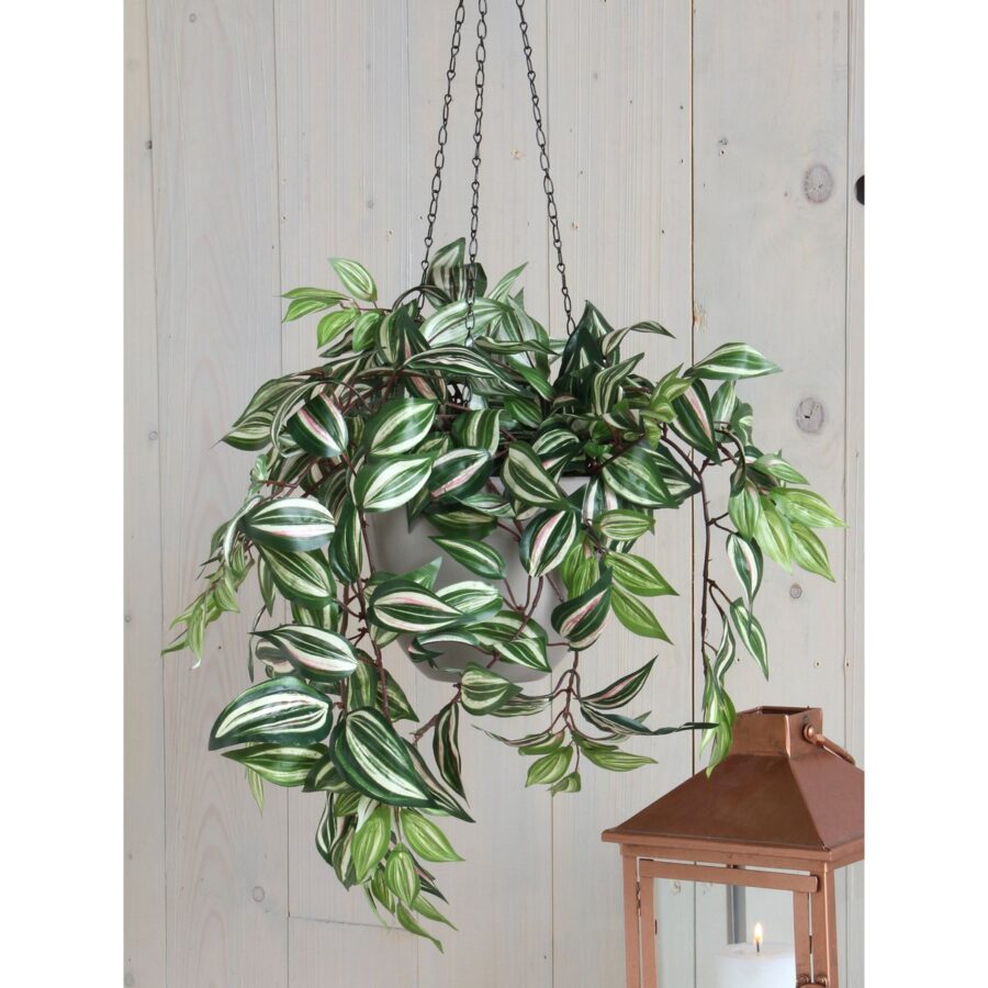 Tradescantia Kunst Hangplant - L15 x B30 x H80 cm - Groen - Afbeelding 6