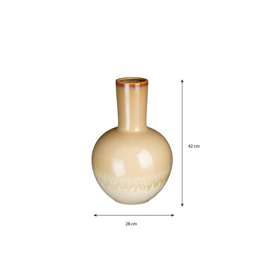 Holm Vaas - H42 x Ø28 cm - Keramiek - Crème - Afbeelding 5