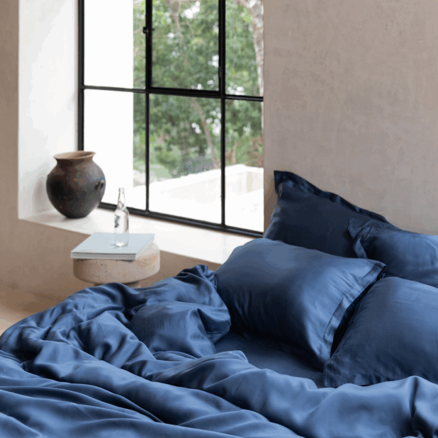 TENCEL™ - Sateen Dekbedovertrek Donker Blauw - Afbeelding 4