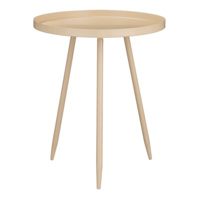 Flores Bijzettafel - H49 x Ø42 cm - Metaal - Beige