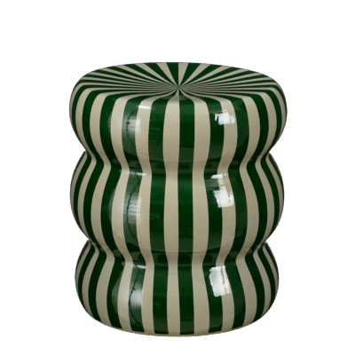 Skipper Bijzettafel - H40 x Ø35 cm - Keramiek - Groen