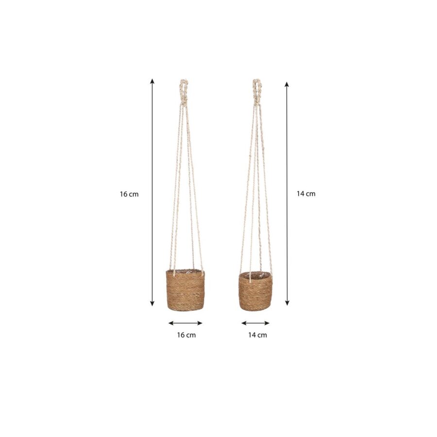 Atlantic Plantenmand - Set van 2 - H16 x Ø16 cm - Lichtbruin - Afbeelding 6