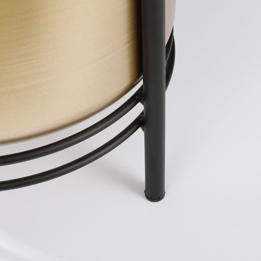 Sverre Bloempot op Standaard - H29 x Ø25 cm - Goud, Zwart - Afbeelding 3