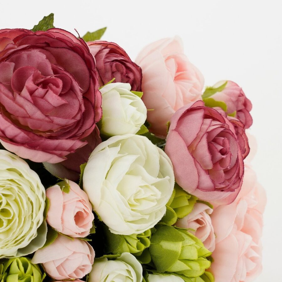 Ranonkels Kunstbloemen Boeket - H35 x Ø26 cm - Roze - Afbeelding 2