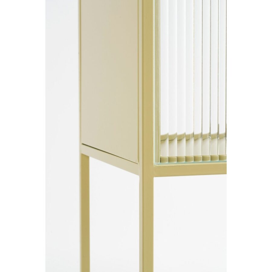 Clifton Opbergkast met Deuren - L38 x B35 x H90 cm - Metaal - Beige - Afbeelding 6