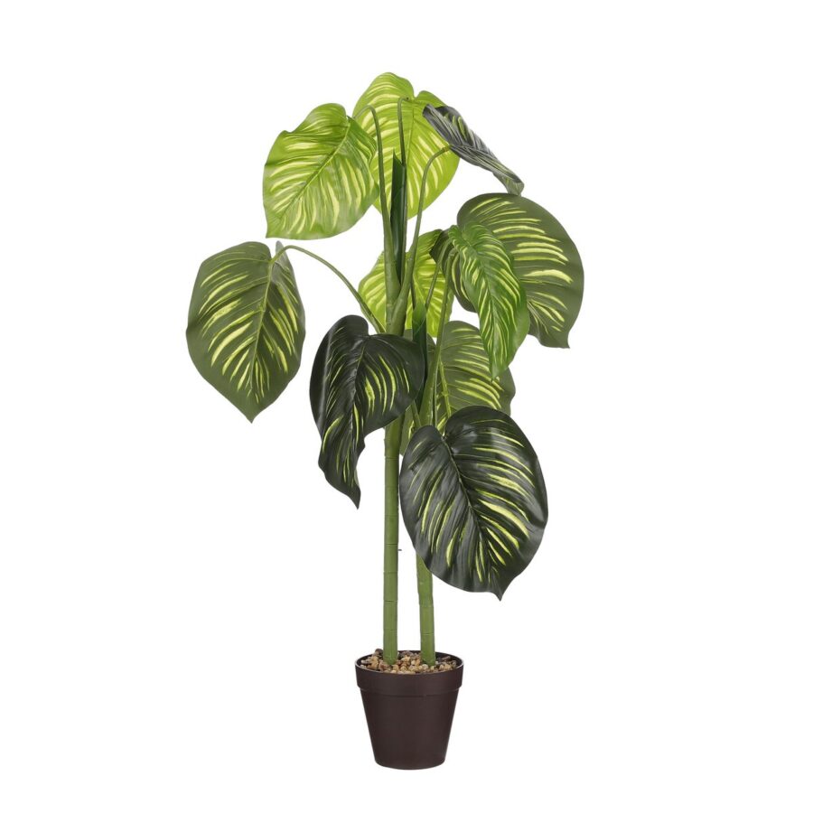 Caladium Kunstplant in Bloempot - H100 x Ø50 cm - Groen