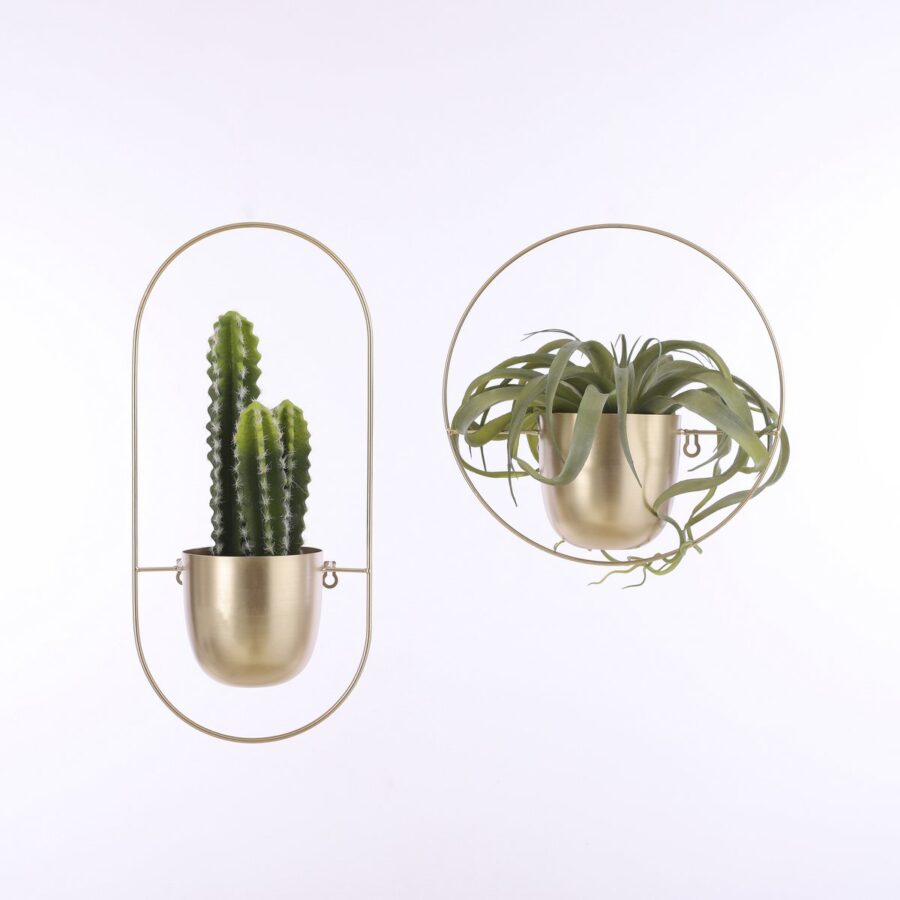 Dexter Bloempot Wand - L34 x B14 x H34 cm - Goud - Afbeelding 5