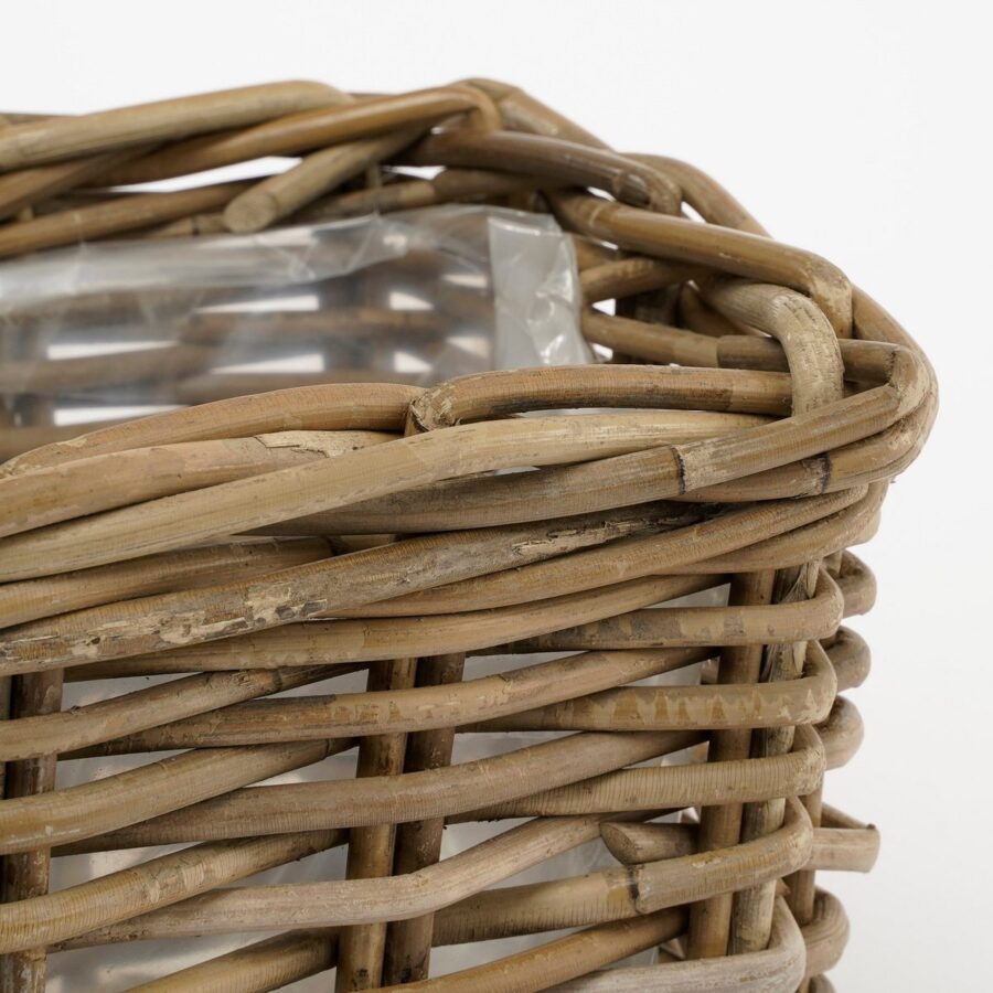 Marcia Plantenmand voor Buiten - Set van 3 - L40 x B23 x H20 cm - Rotan - Grijs - Afbeelding 2