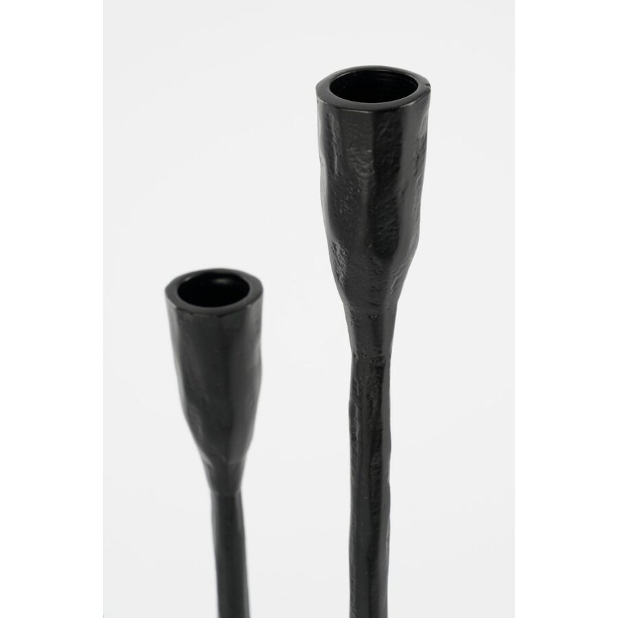 Christy Kandelaar - L23 x B23 x H44 cm - Aluminium - Zwart - Afbeelding 2