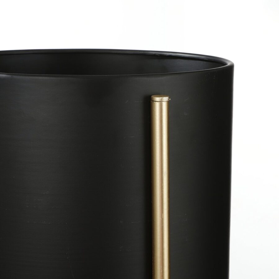 Sverre Bloempot op Standaard - H28 x Ø19 cm - Zwart, Goud - Afbeelding 2