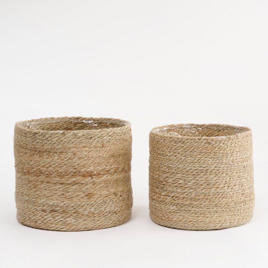 Atlantic Plantenmand - Set van 2 - H26 x Ø30 cm - Crème - Afbeelding 4
