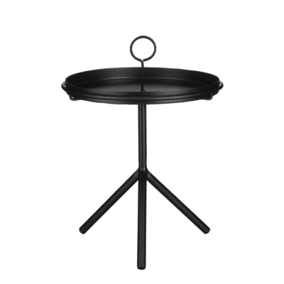 Aston Dienbladtafel - H40 x Ø31 cm - Metaal - Zwart