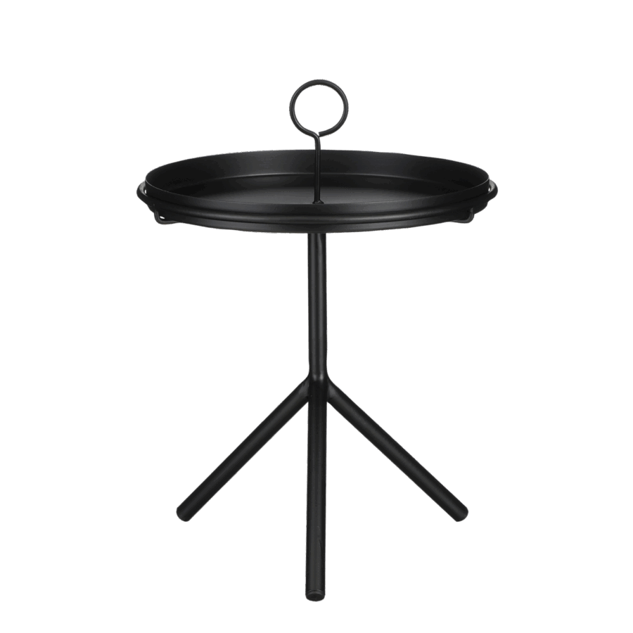 Aston Dienbladtafel - H40 x Ø31 cm - Metaal - Zwart