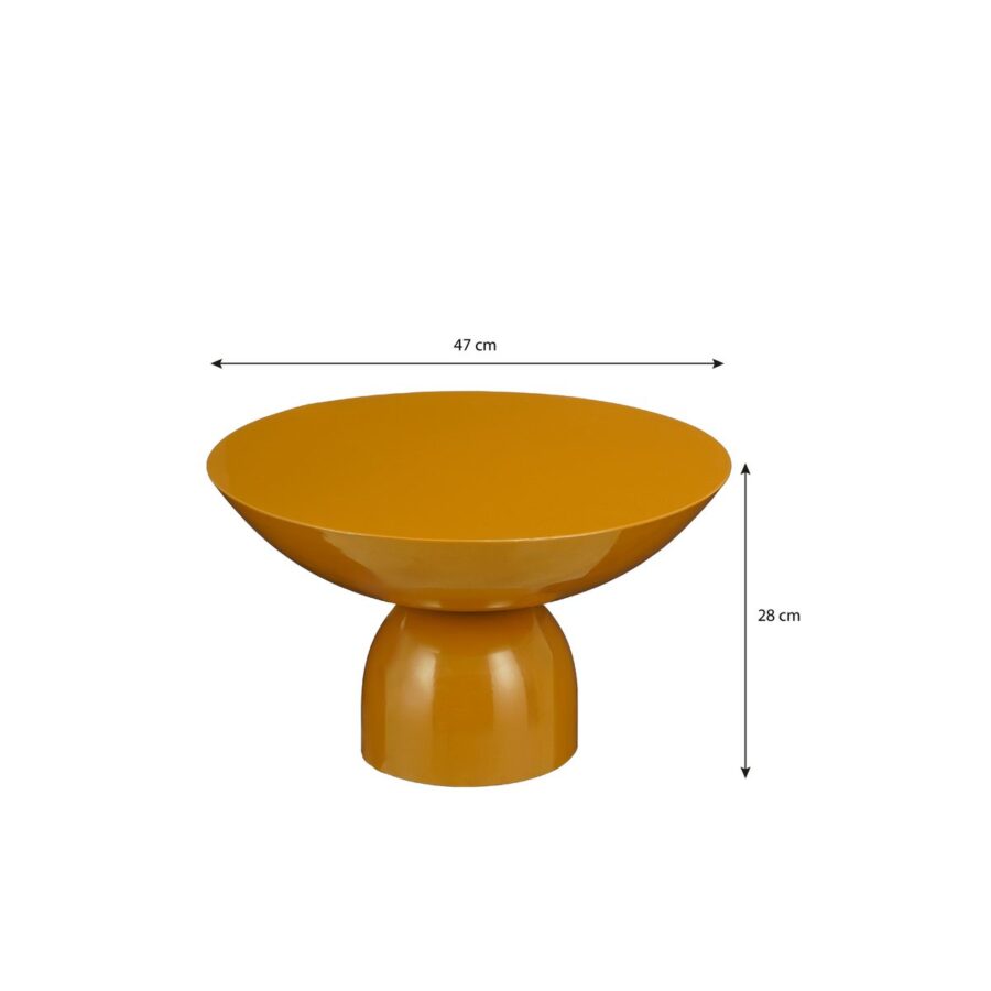 Celise Bijzettafel - H28 x Ø47 cm - Metaal - Bruin - Afbeelding 4