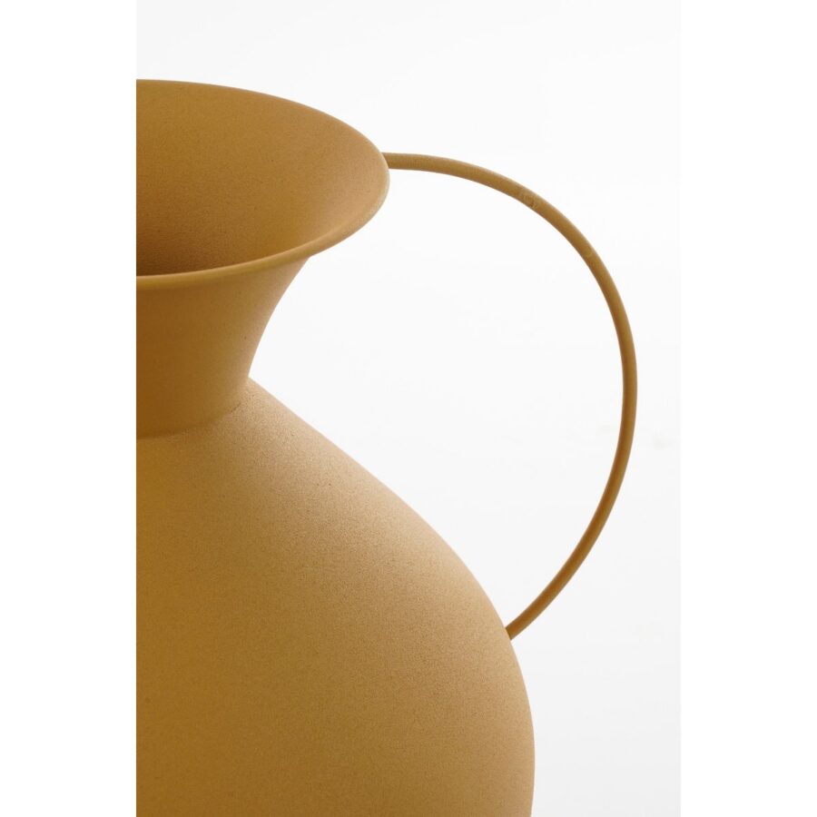 Gyge Vaas - L30 x B24 x H37 cm - Metaal - Geel - Afbeelding 3
