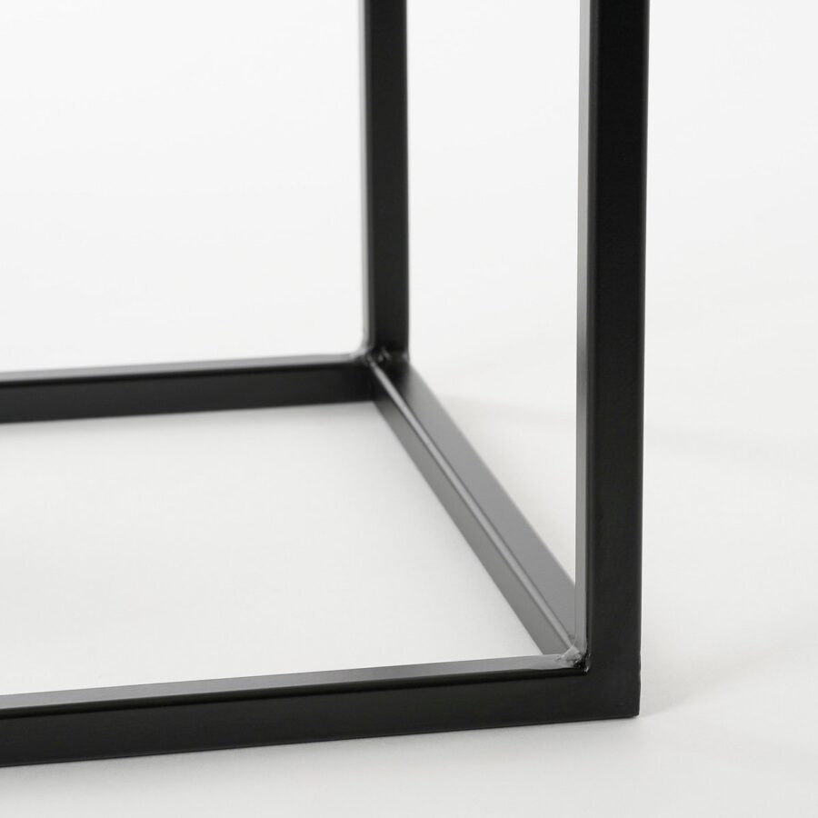 Goa Bijzettafel - Set van 2 - L35 x B35 x H55 cm - Metaal - Zwart - Afbeelding 4