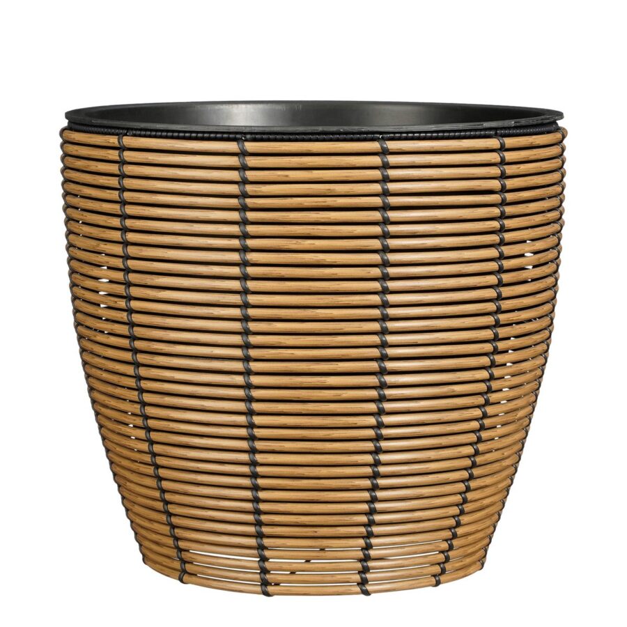 Durban Bloempot Buiten - Set van 3 - H36 x Ø40 cm - Gerecycled Plastic - Bruin - Afbeelding 10