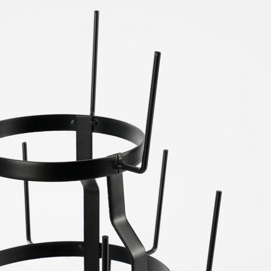 Mokkenrek - H76 x Ø44 cm - Metaal - Zwart - Afbeelding 2