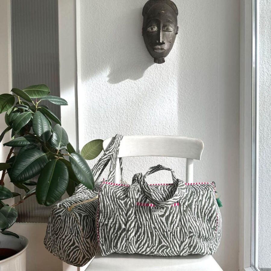 Handgemaakte katoenen tas "DESERT ZEBRA" - Afbeelding 3