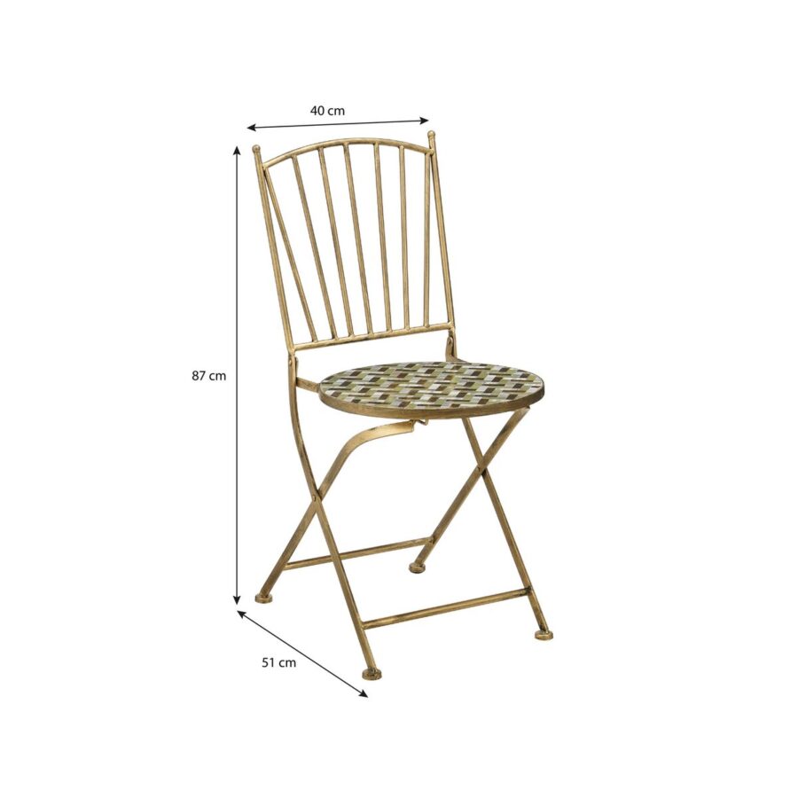 Alanza Bistrostoel - L40 x B51 x H87 cm - Metaal - Groen - Afbeelding 5