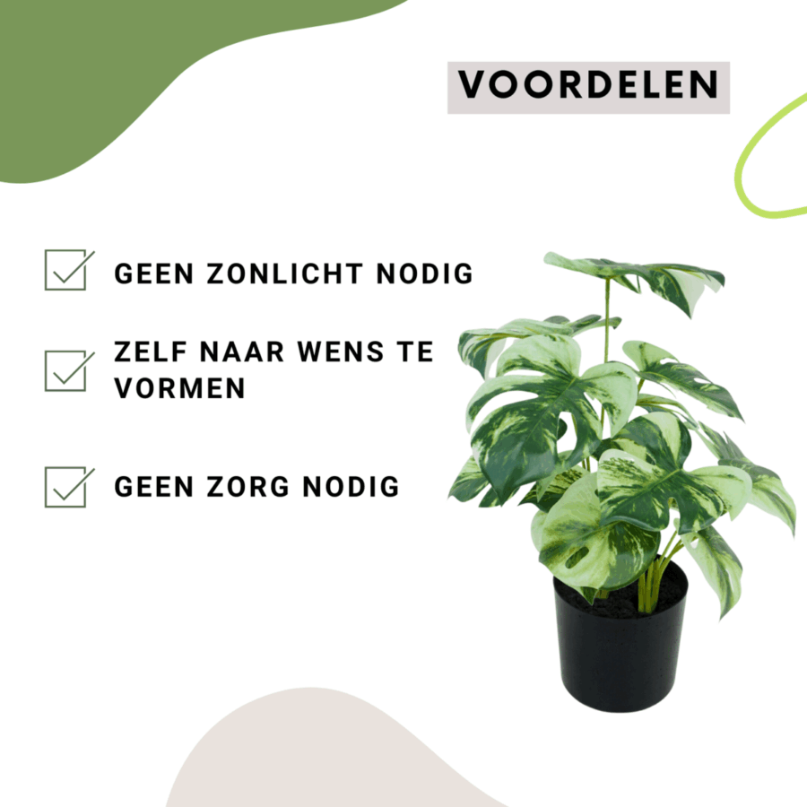 3st. Monstera Kunstplant 40cm - Afbeelding 3