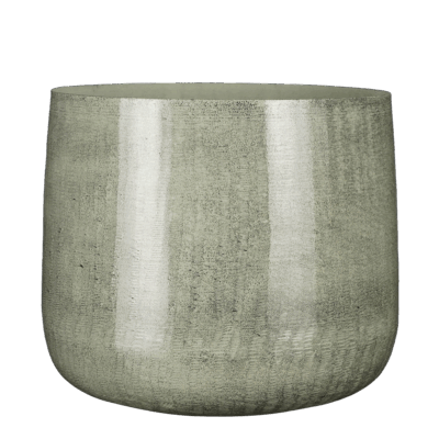 Benson Bloempot - H27 x Ø32 cm - Metaal - Lichtgrijs