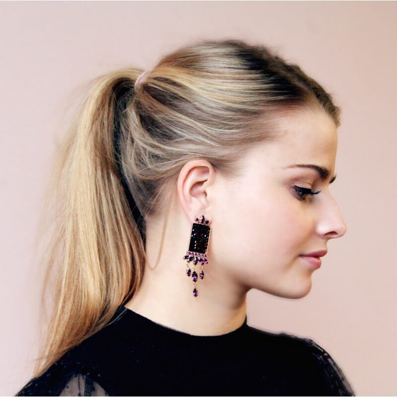 Amethyst Swan Earrings - Afbeelding 2