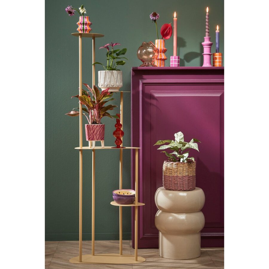 Fonda Plantentafel - L48 x B27 x H140 cm - Metaal - Lichtgeel - Afbeelding 6