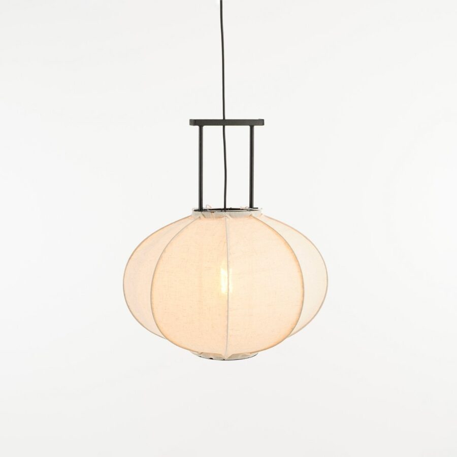 Pego Hanglamp - H55 x Ø50 cm - Linnen - Off-white - Afbeelding 2