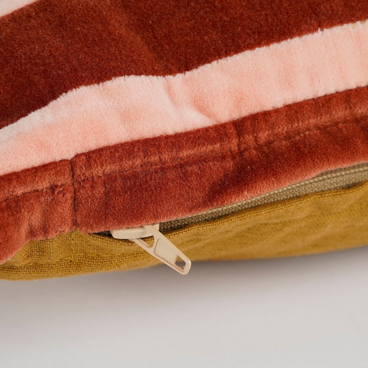 Sierkussen Streep - 55 x 35 cm - Katoen Velvet - Roze - Afbeelding 3