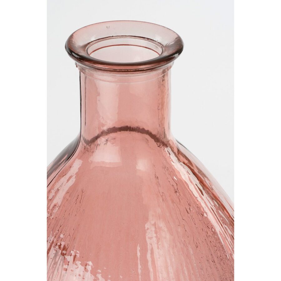 Firenza Fles Vaas - H59 x Ø29 cm - Gerecycled Glas - Lichtroze - Afbeelding 2