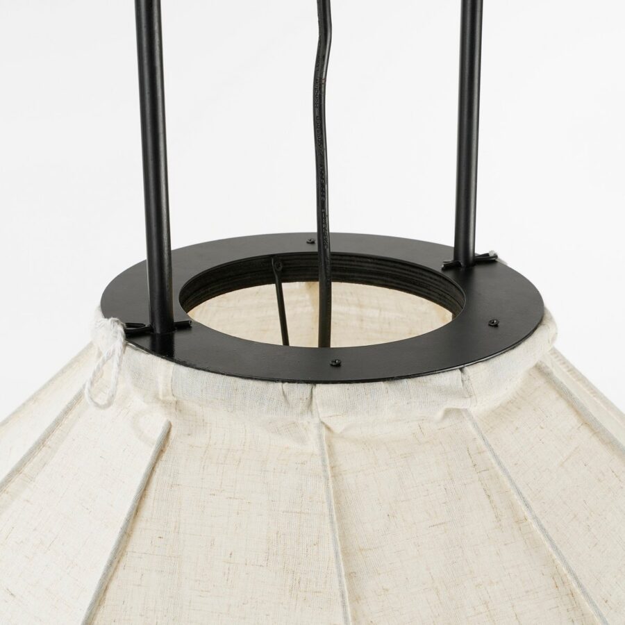 Pego Hanglamp - H94 x Ø70 cm - Linnen - Off White - Afbeelding 3