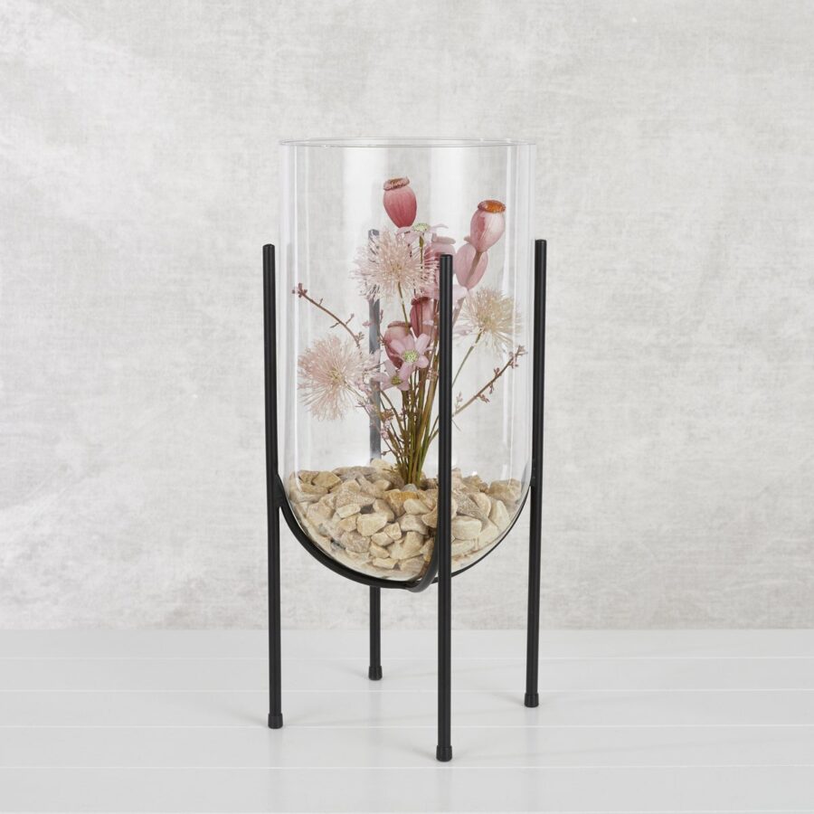 Jamey Vaas op Standaard - H50 x Ø24 cm - Transparant, Zwart - Afbeelding 4