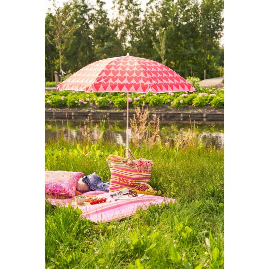 Heart Strandparasol - H180 x Ø160 cm - Roze - Afbeelding 7