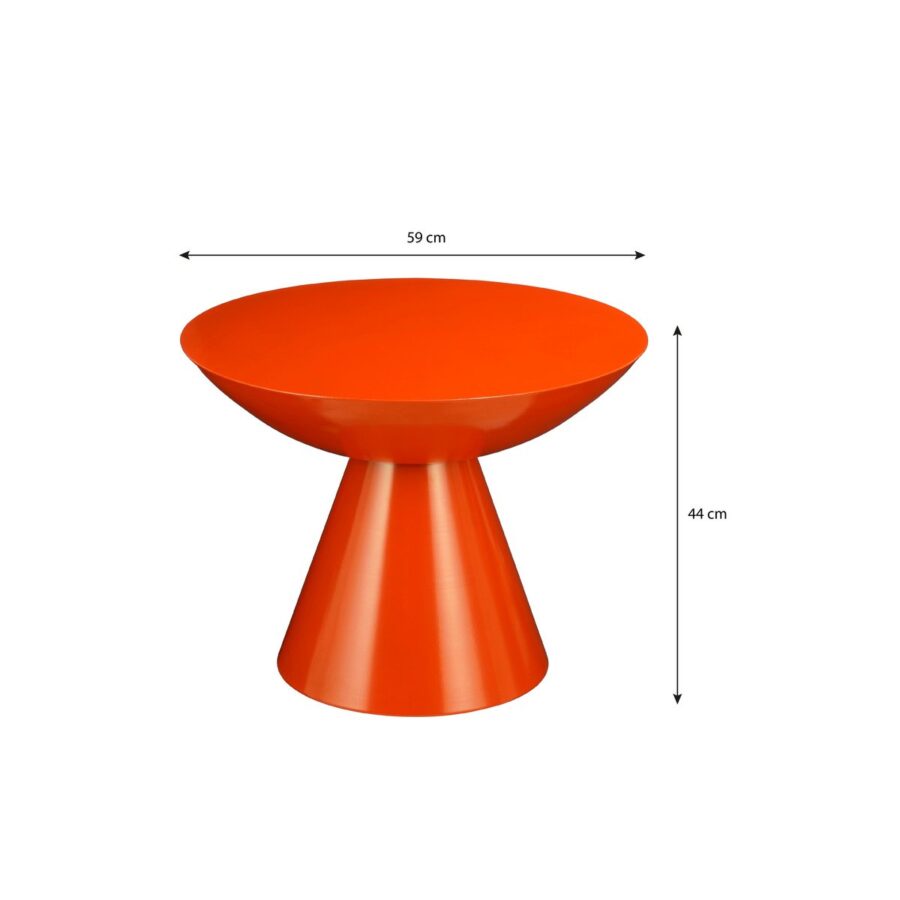 Celise Bijzettafel - H44 x Ø59 cm - Metaal - Oranje - Afbeelding 4